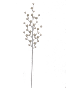 Pearl White Textured Berry Spray with 35 Berries, 18.5 Inches (Lot of 12 Berry Sprays) SALE ITEM